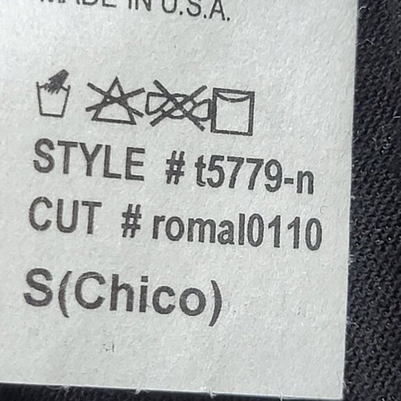 J Mode Orange Black Knit Top Round Neck 3/4 Sleeve Button Back Burnout Stretch S - Picture 9 of 9